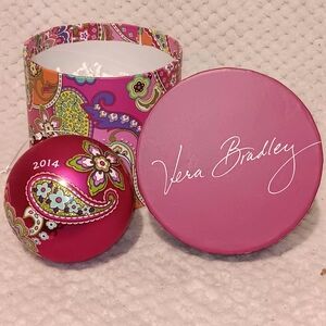 Vera Bradley 2014 Pink Paisley Ornament with Box